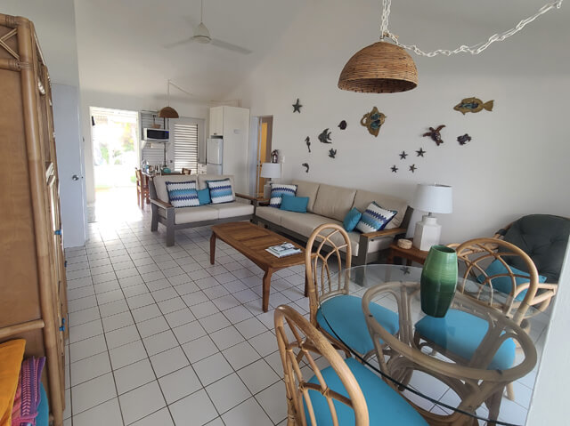 Living area facing the kitchen